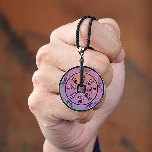 朱砂山贵花钱红底蛟龙花钱男女同款国风吊坠挂件饰品 商品图4