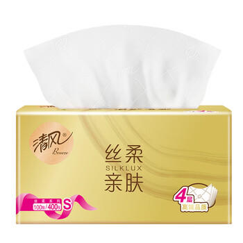 清风原木金装抽纸家用纸抽4层16包*90抽纸巾 4提 包装随机 /家庭清洁/纸品 /清洁纸品 /抽纸 商品图7