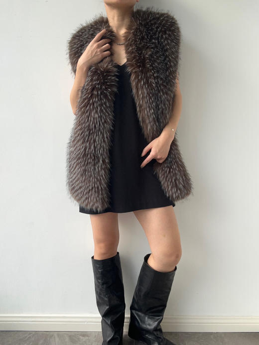 Running Closet｜环保毛长款马甲 [ 棕 仿皮草 ] 【LCM】 商品图0