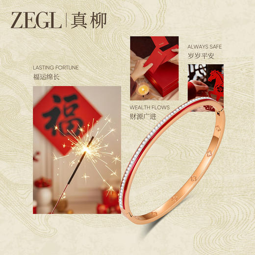 ZEGL小马作本命马年红色满天星手镯女款高级感轻奢镯子首饰送礼物 商品图3