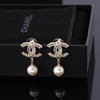 小香双C珍珠吊耳环耳钉 商品缩略图1
