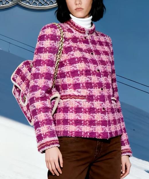 女款滑雪系列格纹粗花呢外套 不含配件zi025 商品图3