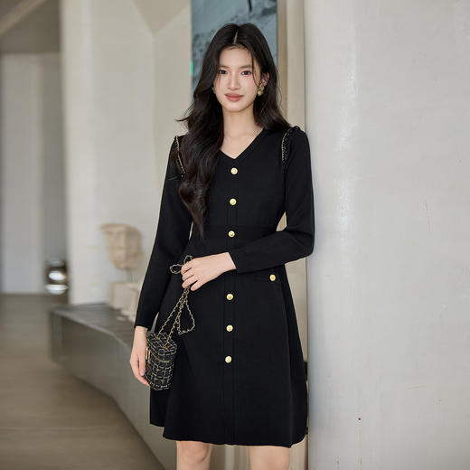 奢姿2025大码女装胖妹妹针织连衣裙秋冬款遮肉小香风毛衣中长裙子9854870535 商品图4