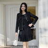 奢姿大码女装2025冬季胖妹妹时尚小香风外套气质百褶设计半裙套装9954994384 商品缩略图2