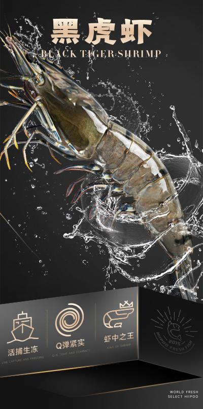 【海朴】进口黑虎虾  活冻海捕黑虎虾1.5KG 商品图4