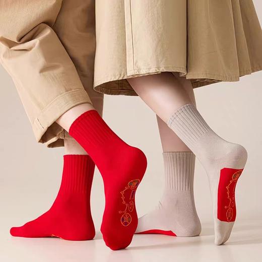 【七星连运鸿运当头纯棉袜】把传统民俗的“踩小人”祝福穿在脚上，每一步都自带好运buff。-YCTX 商品图6