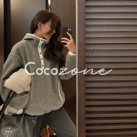 COCO ZONE 刘 一一 “温度卫衣”羊毛混纺连帽套头卫衣 CD1A1802 商品图0