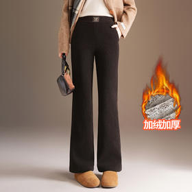 加绒微喇裤松紧高腰休闲裤，厚款保暖宽松长裤MYX-YBS-58130-Y