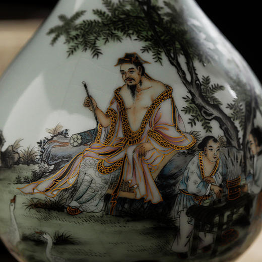 问鼎鼎青蒜头瓶（小）（羲之爱鹅） 商品图1