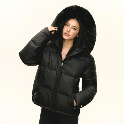 Ariseism 美式复古设计感可脱卸毛领羽绒服女冬季新款面包服外套 商品图0