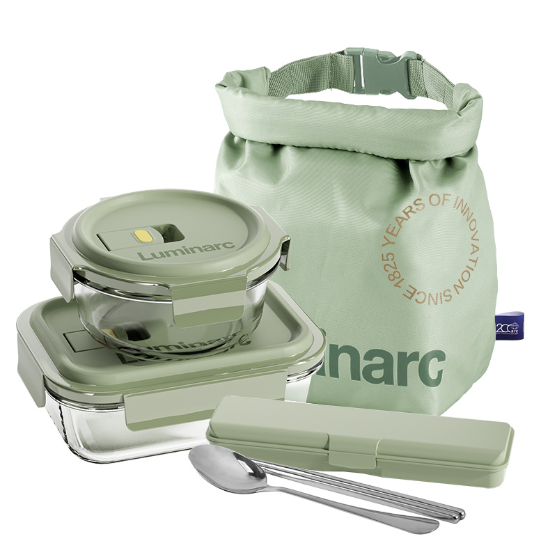 LC-CJJ1145 柏格高硼硅玻璃保鲜盒餐具组4件套装