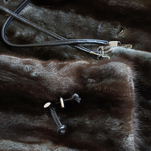 【95新】YINGDAK应大棕色Sagamink水貂毛连帽大衣外套165/88A。衣长70/肩宽40/胸围100（尺码均为人工测量）女士 031125TJ21 商品图4