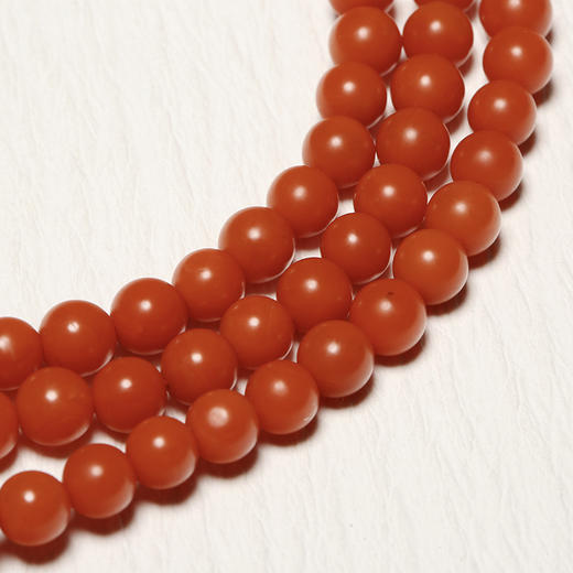 【挚友限定】满色肉柿子红保山南红多圈珠链 商品图3