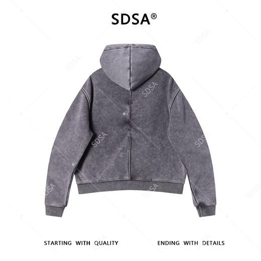 F7305SDSA男士秋冬新款痞帅男装潮牌高街做旧连帽卫衣百搭时尚短款外套 商品图5