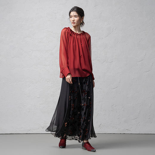 【林栖设计小店】【手工钉珠】桑蚕丝衬衫两件套2026早春新款花仙子真丝衫1961079 商品图8