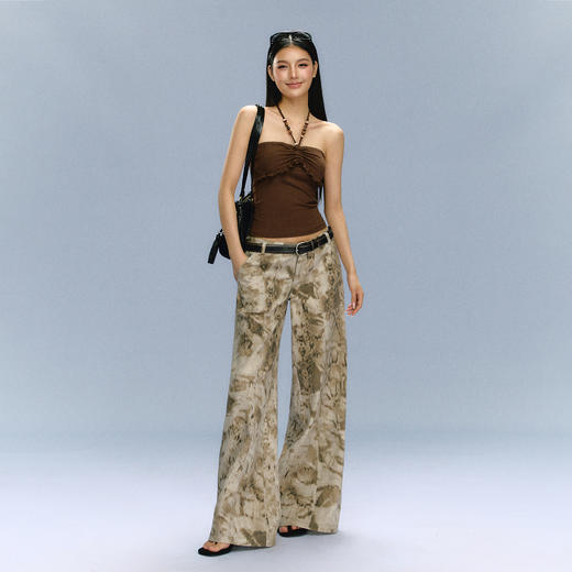 Ariseism 美式复古设计感做旧洗水休闲裤女秋冬新款 商品图3