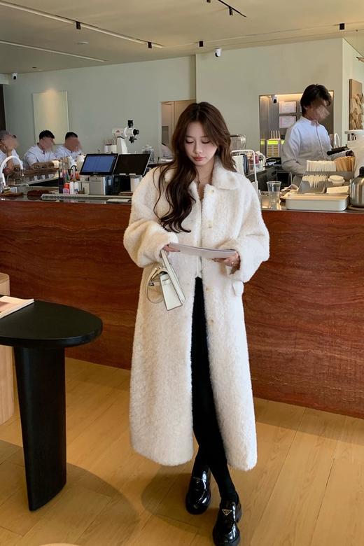 ELLA JADE 气质名媛羊羔毛绒中长款大衣外套 21950 商品图0