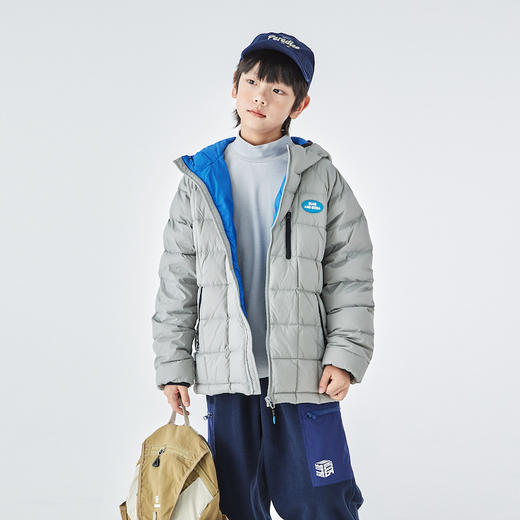 蓝汽水25年冬季新款亲子中大男童轻薄羽绒服防钻绒抗静电连帽外套 商品图2