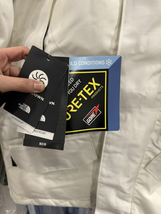 原厂北面THE NORTH FACE logo印花图案拉链连帽羽绒服 男女同款 白色 偏大一码 M L XL XXL0329 商品图2