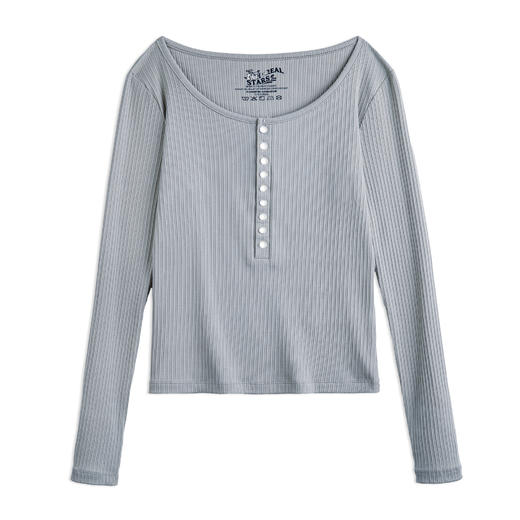 马登美式休闲亨利衫针织打底衫修身内搭长袖t恤新款日常百搭上衣女秋 商品图8