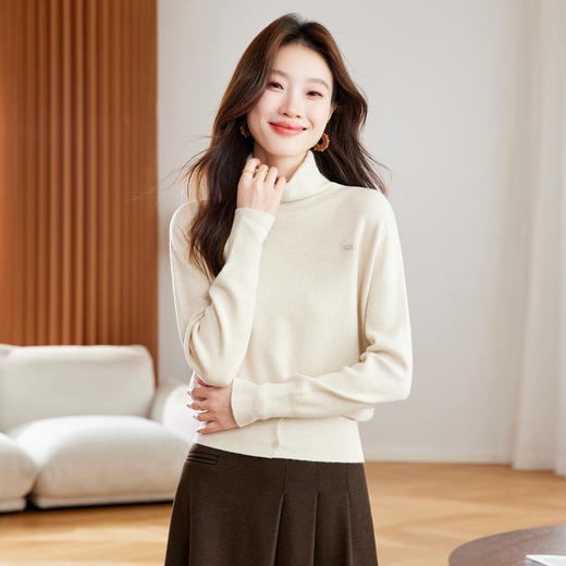 高级感半高领打底衫，宽松内搭小个子针织上衣设计感毛衣CC-QL-8968 商品图0