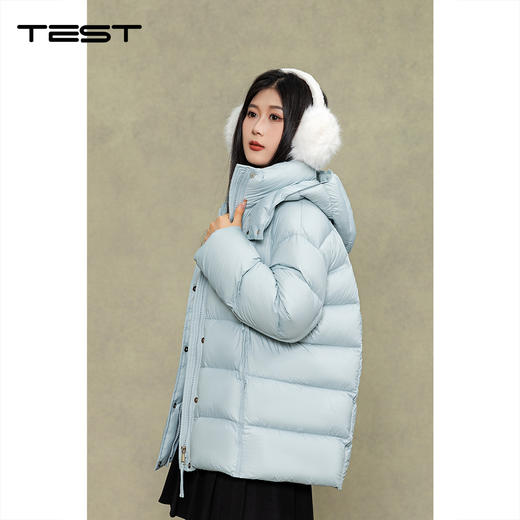 冬上新质通勤保暖柔雾感连帽轻暖羽绒服2254024 商品图1