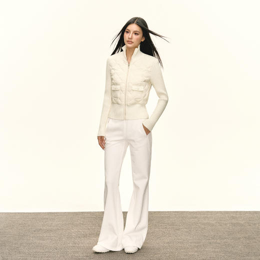 Ariseism 美式复古设计感针织拼接立领轻薄羽绒服女冬季新款外套 商品图3