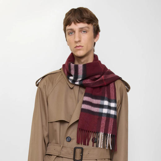 BURBERRY 巴宝莉 男士格纹羊绒围巾 格子 8112639 A1308 商品图3