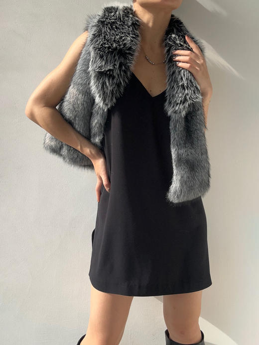 Running Closet｜环保毛立领短马甲 [ 灰 仿皮草 ] 【LCM】 商品图5