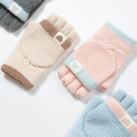 爱心针织女翻盖女半指手套-纪念日百货门店同款165295193