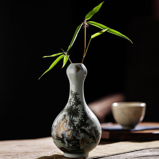 问鼎鼎青蒜头瓶（小）（羲之爱鹅） 商品图2