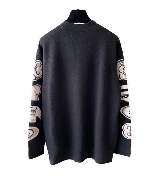 女款卡通提花针织开衫毛衣he025 商品图1