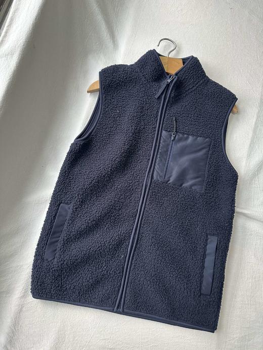 贝壳三 摇粒绒贴布口袋立领背心蓄热保暖叠穿双面绒背心C120524 商品图1