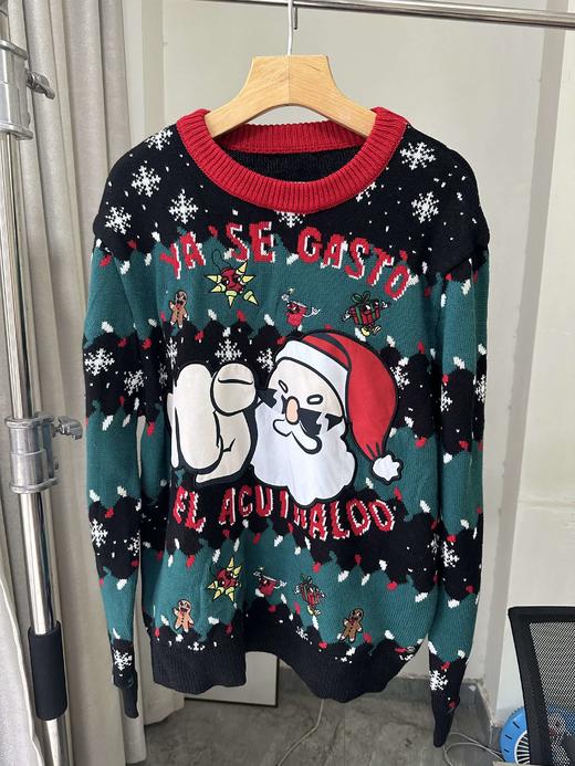 贝壳三 氛围感圆领提花针织衫女圣诞节卡通套头打底毛衣C120530 商品图2