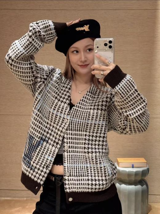 驴家  25FW 字母logo提花格纹针织开衫（DY） 商品图1