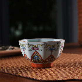 问鼎汝瓷天青/老款/直口八方杯（珐琅彩）