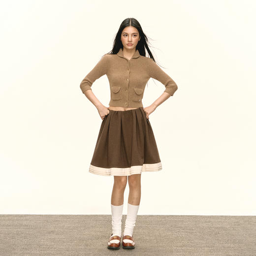 Ariseism 美式复古设计感针织开衫女秋冬新款修身上衣毛衣 商品图3