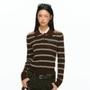 Ariseism 美式复古设计感翻领条纹针织衫毛衣女秋冬新款修身上衣 商品缩略图1