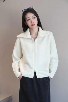 【米麻薯全羊毛加厚翻领开衫】可穿至140斤~独特圈圈纱工艺➕客供澳洲进口100%美丽诺羊毛，更轻盈更柔软~上身慵懒随性，百搭不挑人WD