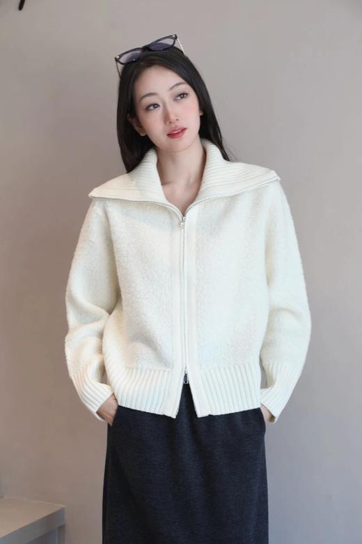 【米麻薯全羊毛加厚翻领开衫】可穿至140斤~独特圈圈纱工艺➕客供澳洲进口100%美丽诺羊毛，更轻盈更柔软~上身慵懒随性，百搭不挑人WD 商品图0