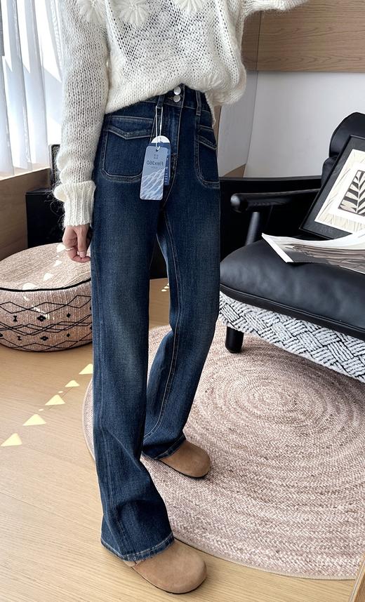 四季款升级两粒扣高腰360°四面超弹土耳其微喇牛仔裤 商品图0