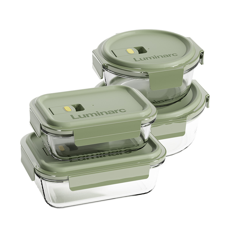 LC-CJJ1148 柏格高硼硅玻璃保鲜盒4件套装