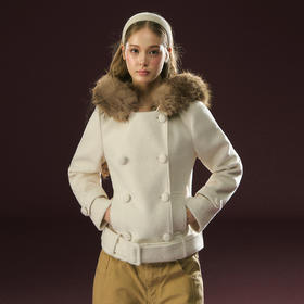 Ariseism 美式复古设计感可拆卸毛领外套女冬季新款