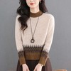 拼色半高领波浪纹提花，宽松显瘦气质通勤针织打底上衣CC-103-82520 商品缩略图0