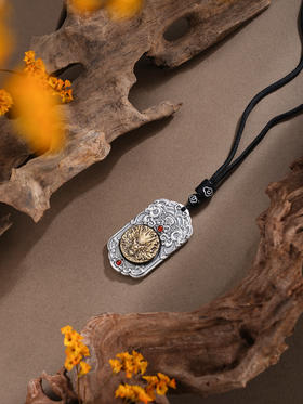 子佩集【云起龙腾】S999银套链【BX0280972】仿古镀金项链带绳龙头可转动原创作品2510