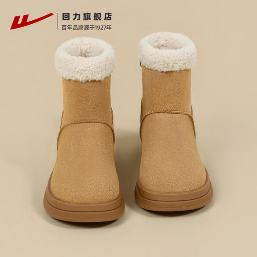 回力雪地靴女款2025新款冬季加绒加厚短靴子女外穿厚底保暖棉鞋女 商品图1