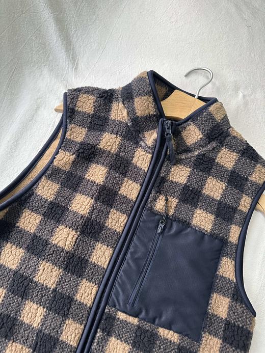 贝壳三 摇粒绒贴布口袋立领背心蓄热保暖叠穿双面绒背心C120524 商品图13