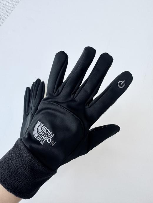 tnf户外骑行加绒防护手套 可触屏   灰标黑触控手套 商品图0