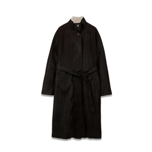 气质风极简磨砂皮加绒长外套-纪念日百货门店同款167945401 商品图4