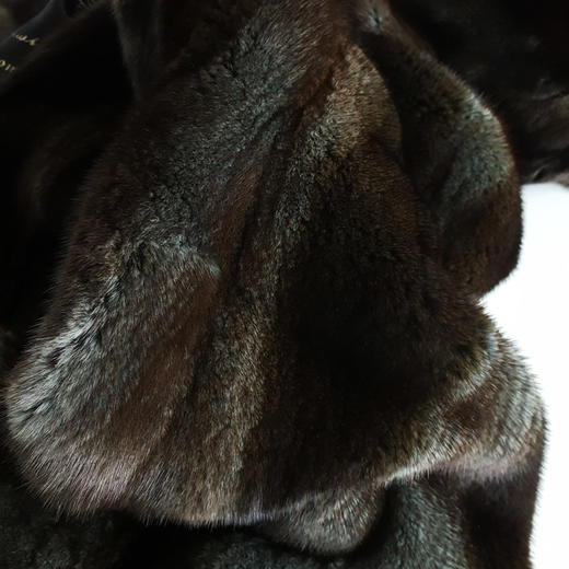 【95新】YINGDAK应大棕色Sagamink水貂毛连帽大衣外套165/88A。衣长70/肩宽40/胸围100（尺码均为人工测量）女士 031125TJ21 商品图3